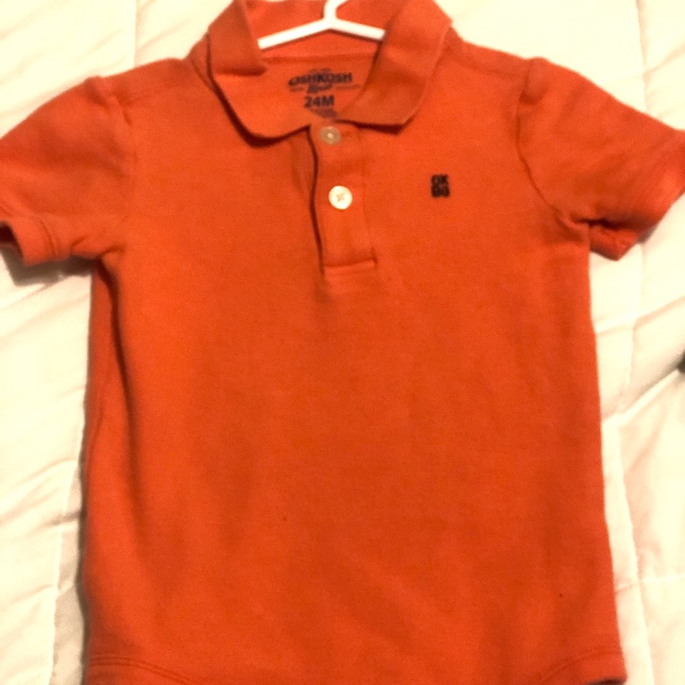 Baby Boy Orange Polo Onesie